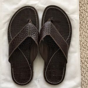 Men’s brand new Coke Haan brown leather sandals